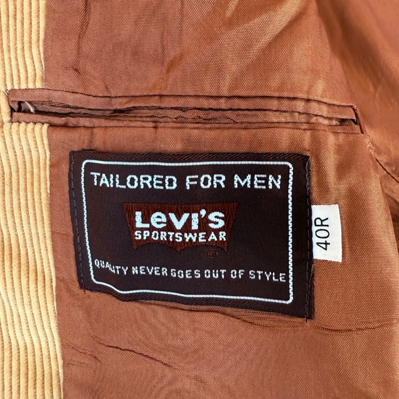 Levis Vintage 70s Western Tan Corduroy Blazer - Picture 10 of 10